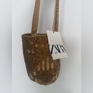 Zara Gold Beaded Bag
